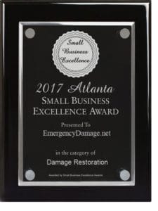 Small Business Award for Excellence as Damage Restoratin Company